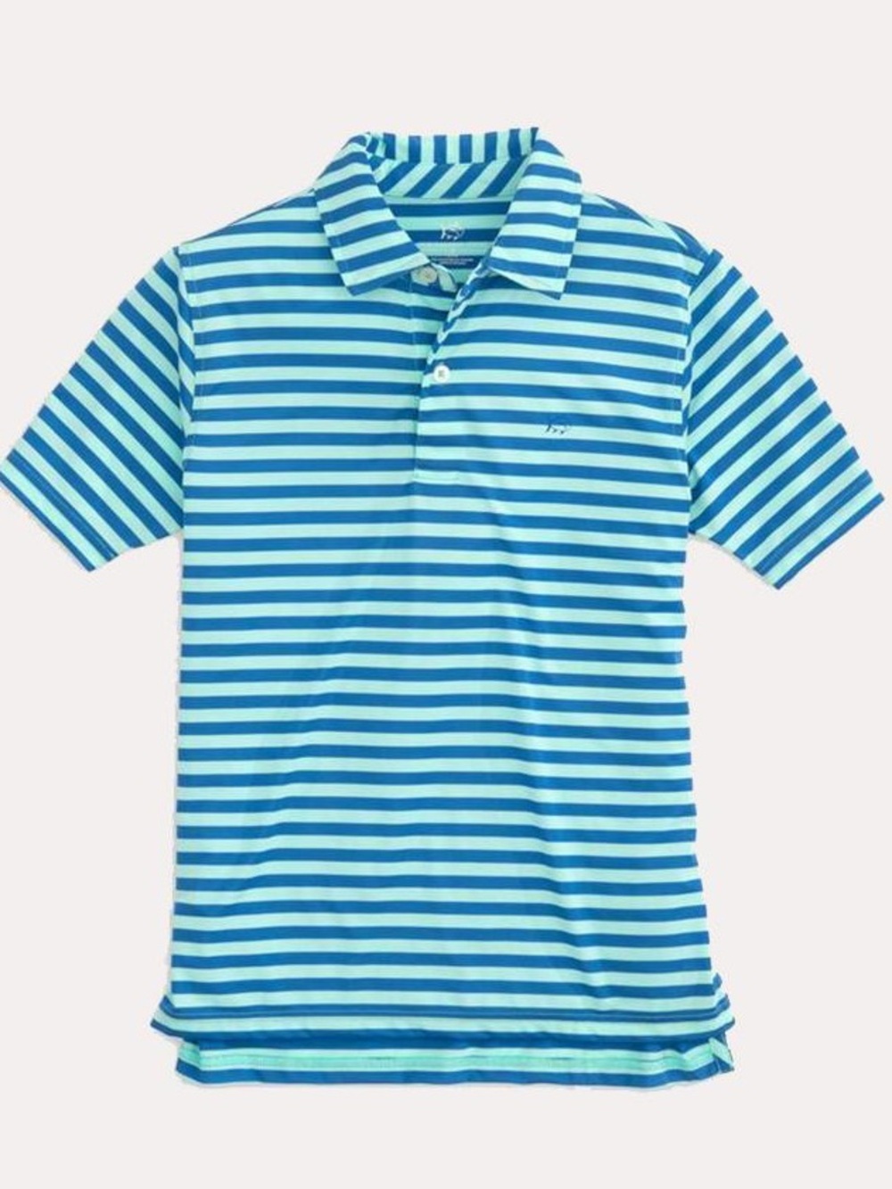 SOUTHERN TIDE Striped Blue Performance Polo